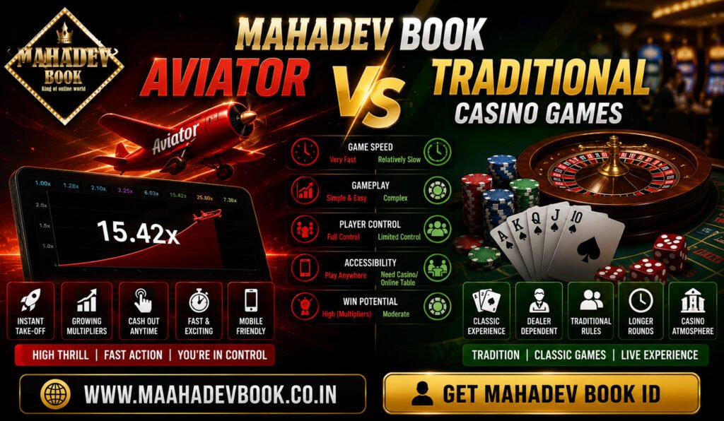 Mahadev Book Aviator vs Traditional Casino Games